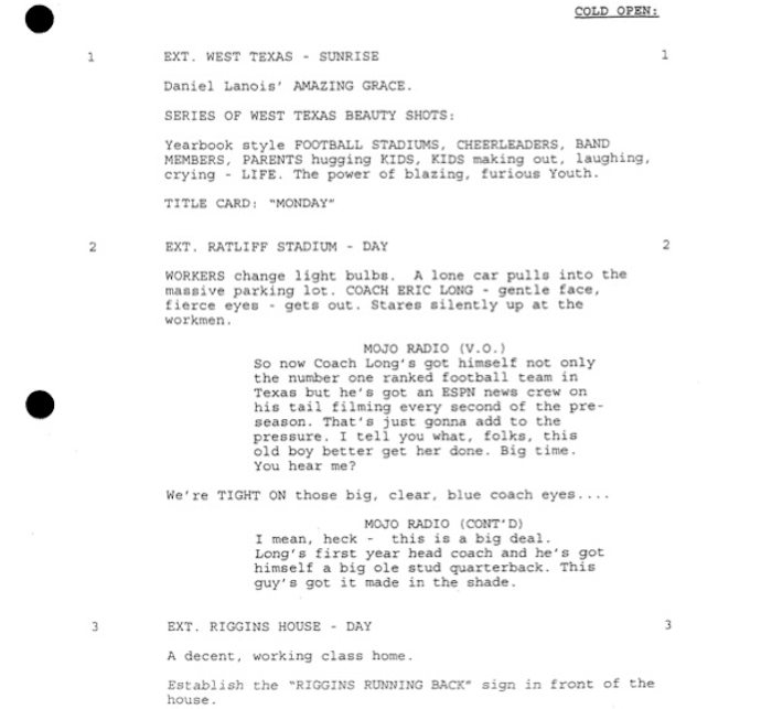 Page One: “Friday Night Lights”