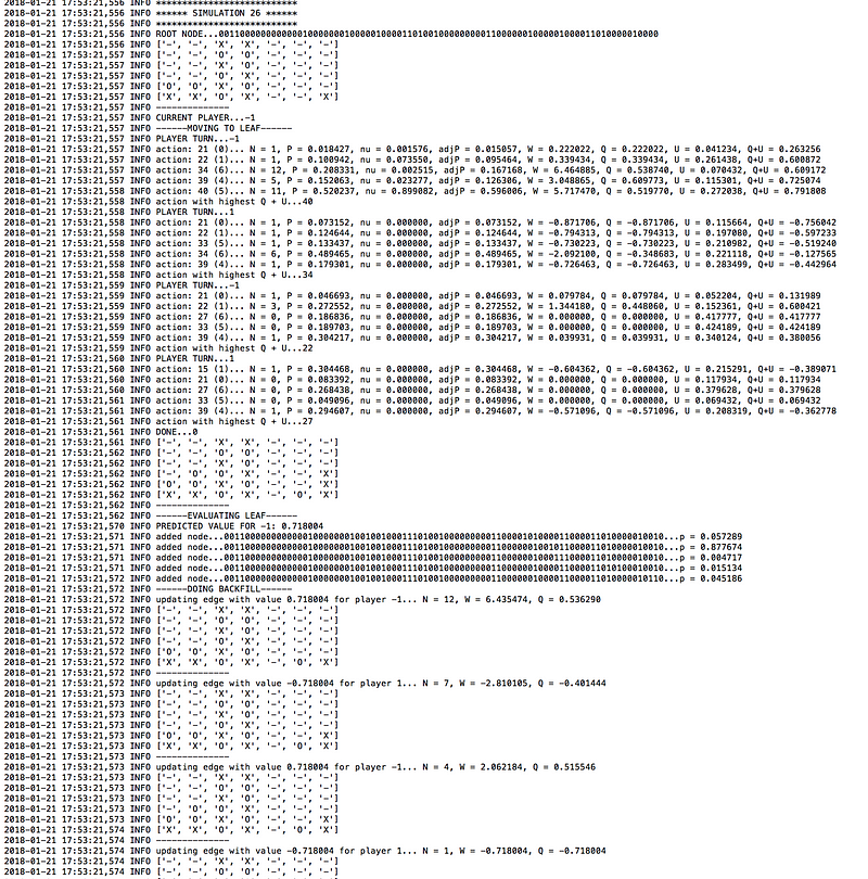 Output from the logger.mcts file