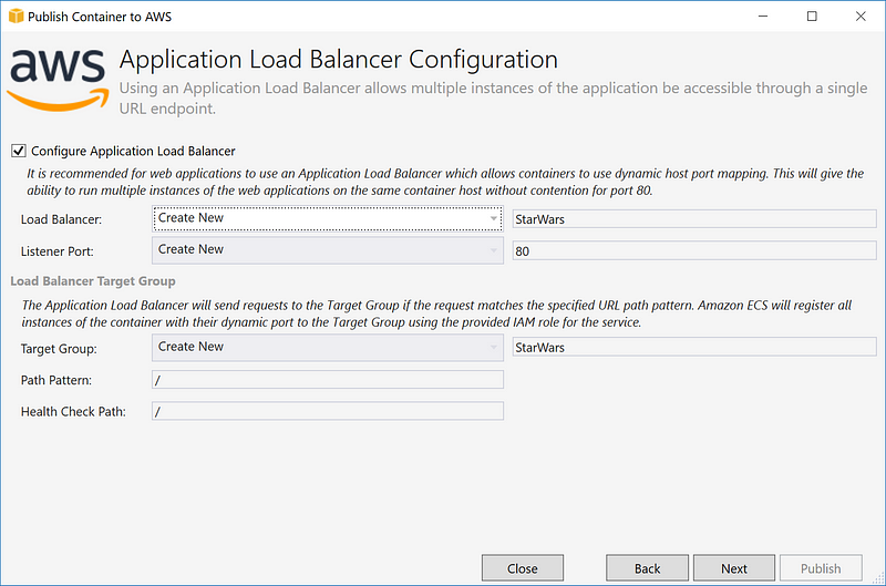Application Load Balancer Configuration