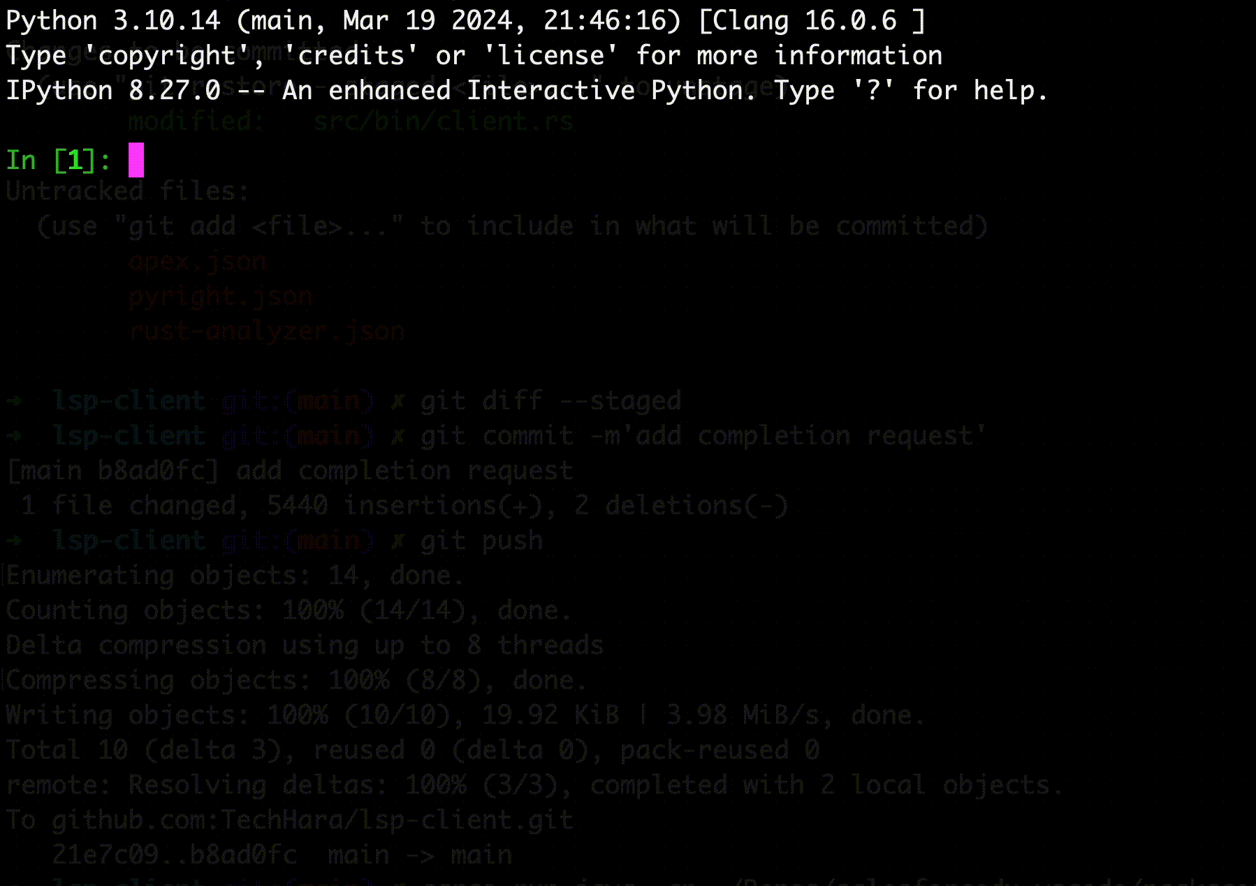 Completions example