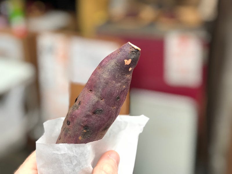 A sweet potato at Kawagoe’s Kashiya Yokocho