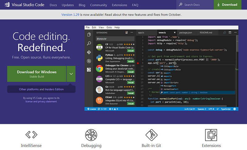 Visual Studio Code Official Website