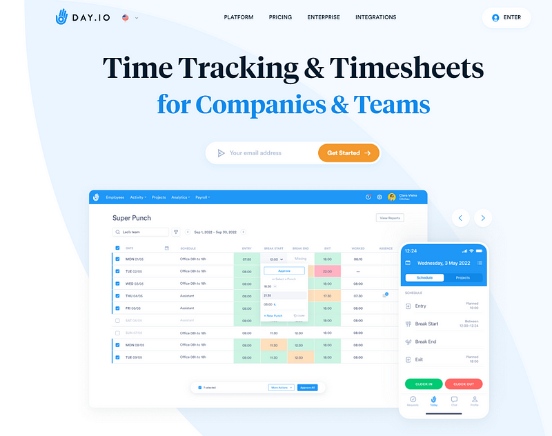 Day.io website for Jira project management