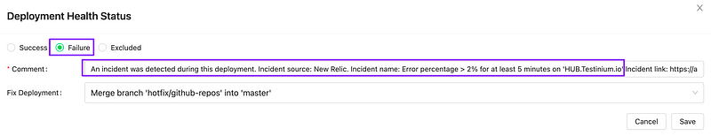 Automatically detected by tracking New Relic Incidents and Alerts