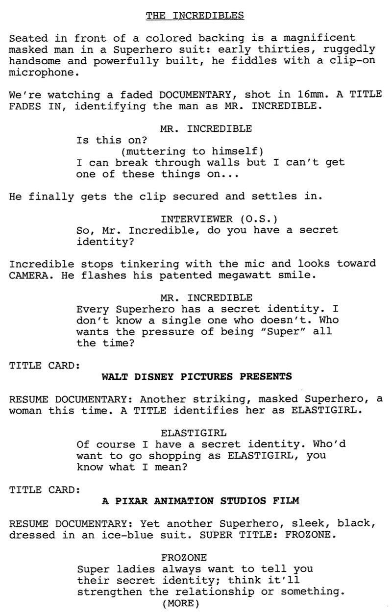 Page One: “The Incredibles” (2004)