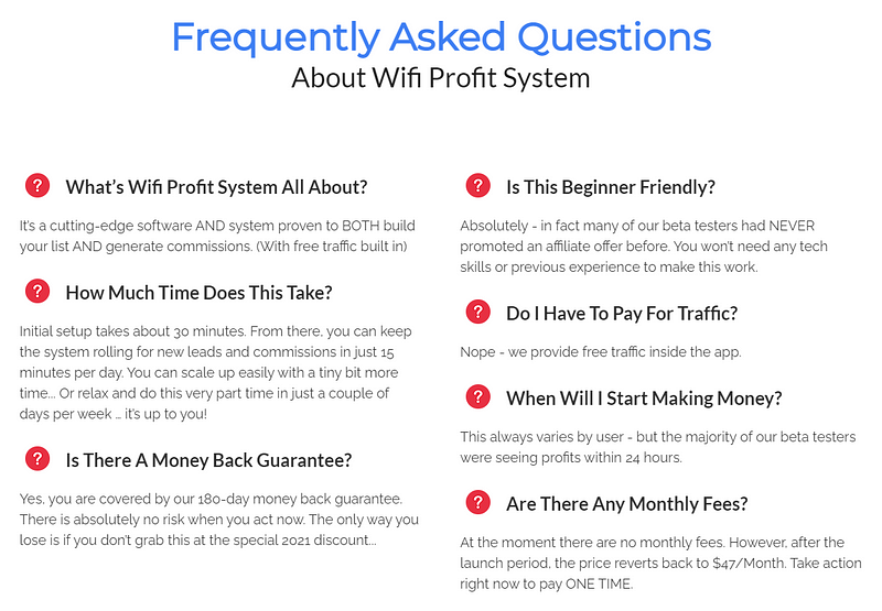 WiFi Profit System-FAQ