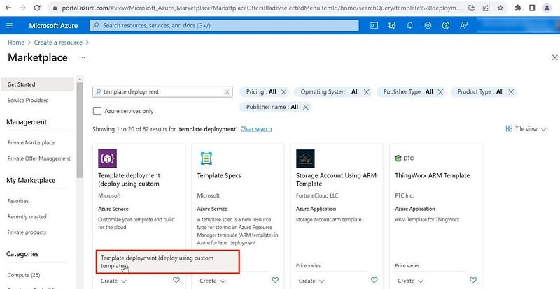 Creating template deployment.