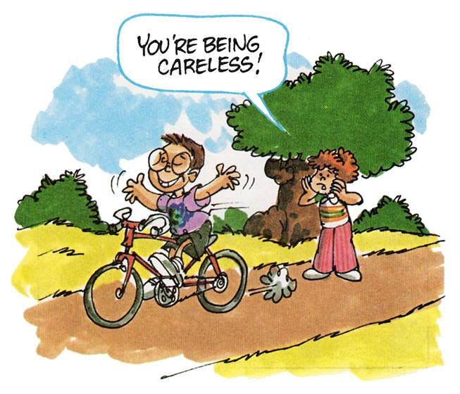 Cartoon showing carelessness