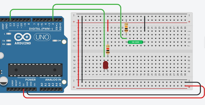 Tilt Sensor Controlled LED using Arduino