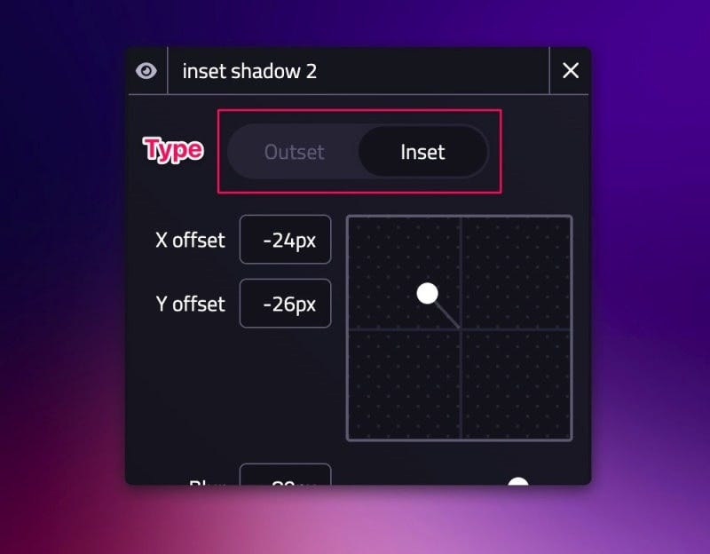 CSS Box Shadow Type Toggle Control