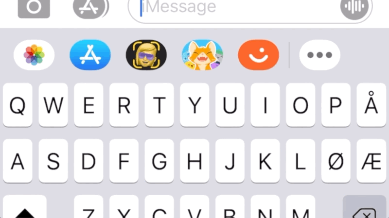 GIF of special characters drawer of the keyboard