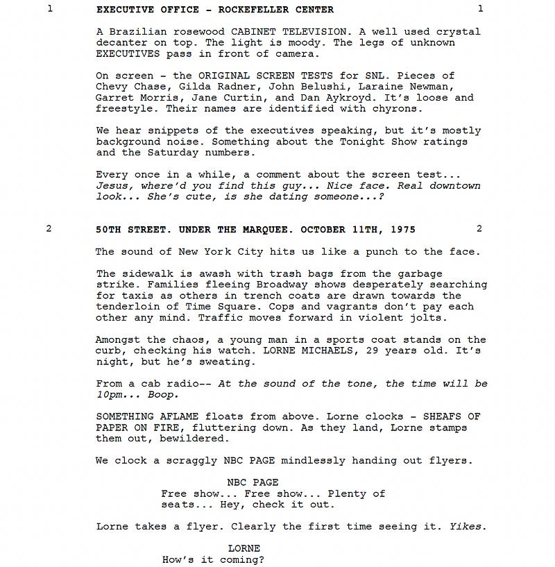 Page One: “Saturday Night” (2024)
