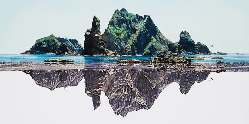 collaboration art piece #2: Painting of Dokdo (photo from Pulse 9 website)