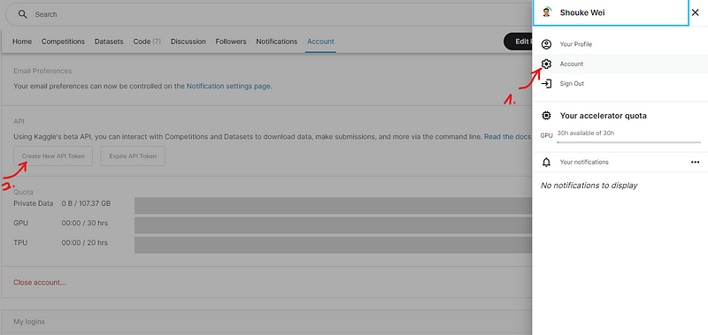 create token for datadownload