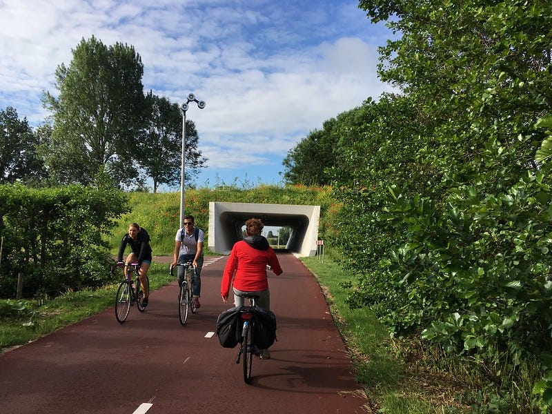 A scene that we could have: cyclists along great cycling infrastructure