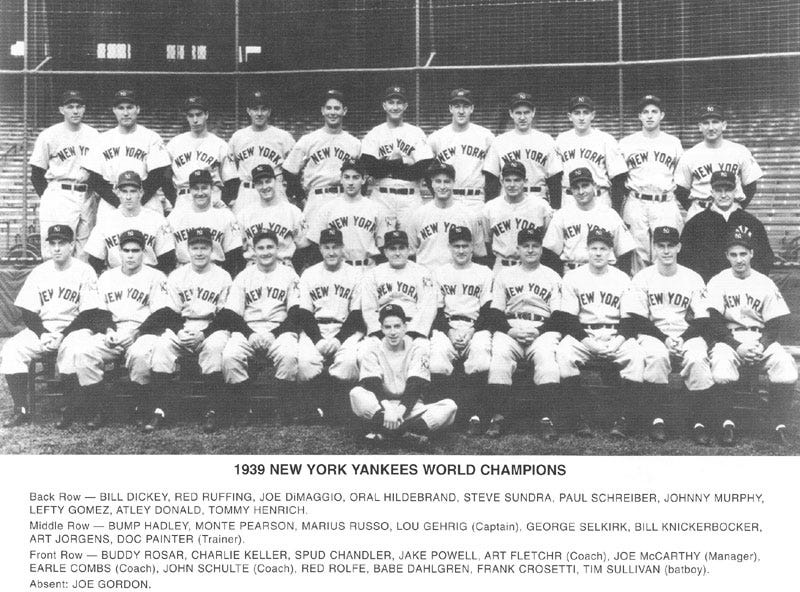 Team photo of the 1939 New York Yankees