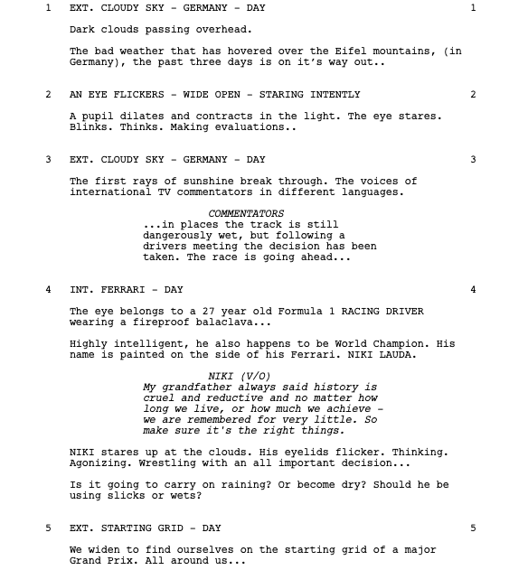Page One: “Rush” (2013)