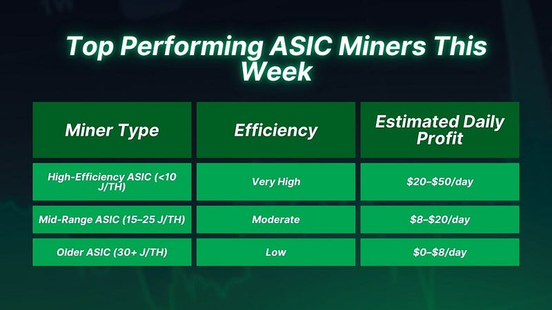 Top Performing ASIC Miners This Week
