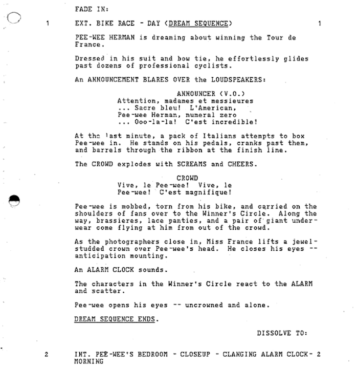 Page One: “Pee-Wee’s Big Adventure” (1985)