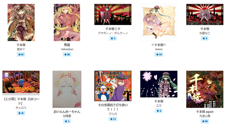 These are Senbon Sakura’s alternative creation in Japanese
illustration community. You can find a lot of alternative creation in
Japanese online
community.