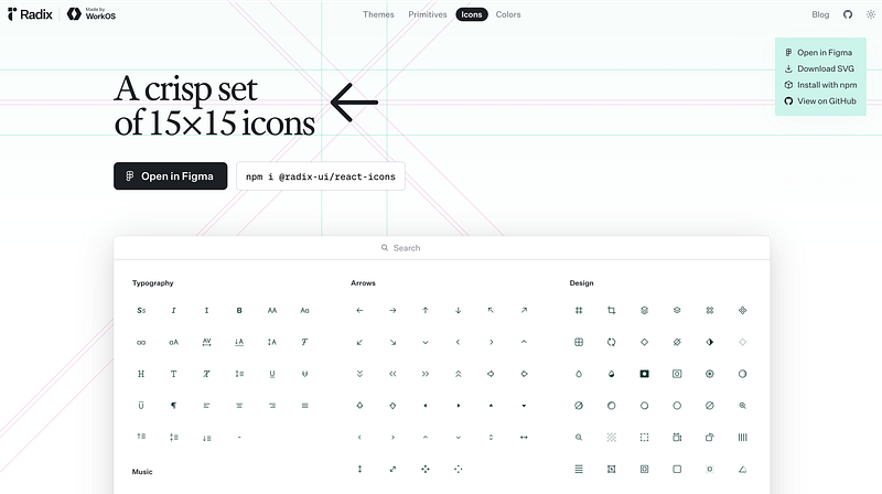 318 icons from the Radix UI team. Best for minimalist, system-level UI.