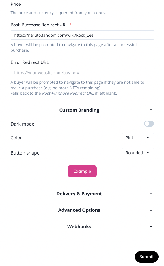 Select customizations for branding for Paper checkout