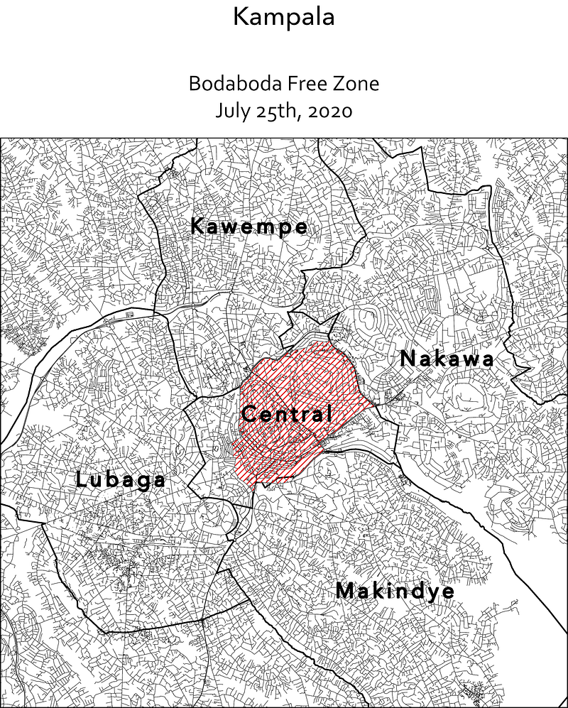 The proposed, and much delayed CBD boda boda free zone.