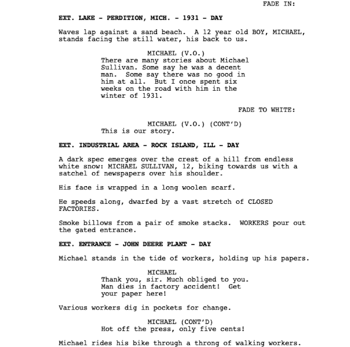 Page One: “Road to Perdition” (2002)