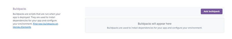 Buildpacks option