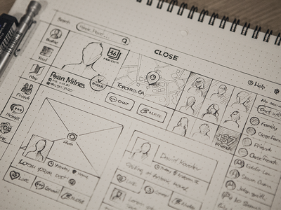 Sketching/Paper Wireframing example