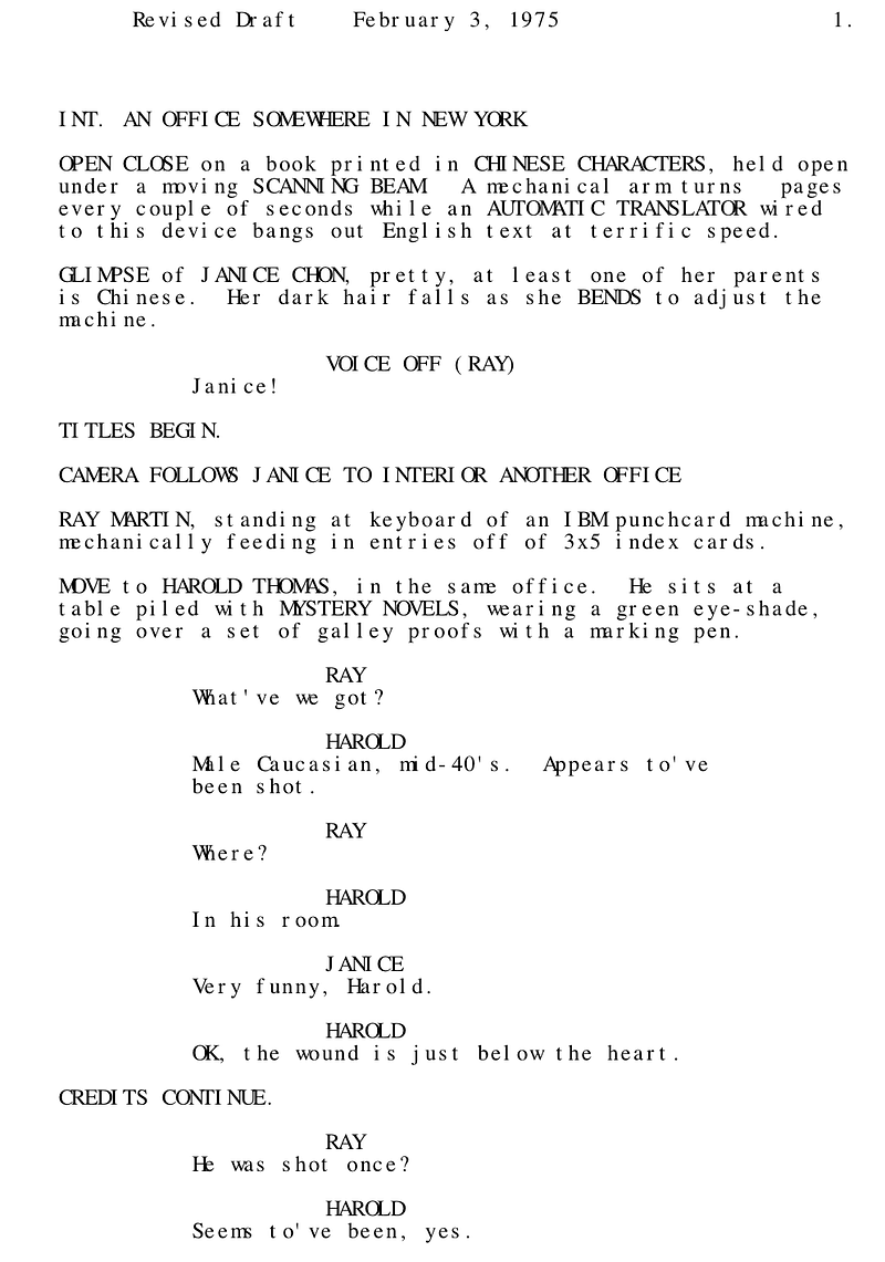 Page One: ‘Three Days of the Condor’ (1975)