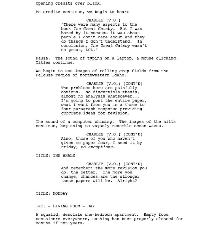 Page One: “The Whale” (2022)