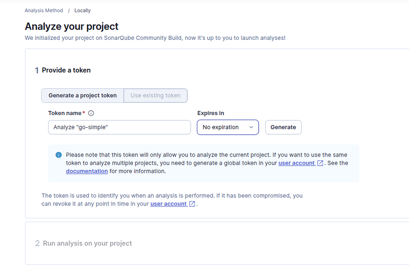 Add SonarQube to the Golang project