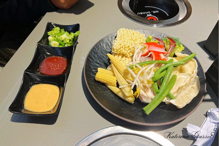 Photo of Japanese food served at Mr. Shabu located near Provo Utah right at the Orem border. Image created by Katerina Gasset, owner and author of the Move to Provo Utah website…