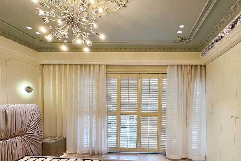 plantation shutters with curtains