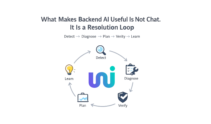 What Makes Backend AI Useful Is Not Chat. It Is a Resolution Loop