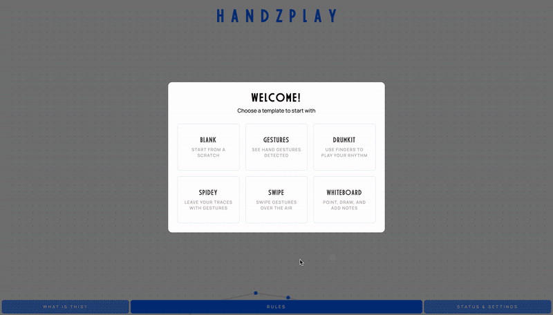 Moving image of hand gesture recognized and visualized for certain poses