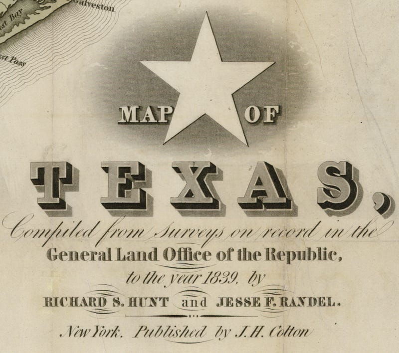 Map of Texas, compiled from surveys on record in the General Land ...