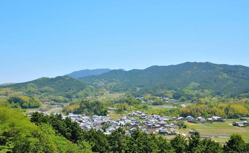 The view from Asuka’s Amakashi Hill in Nara Prefecture