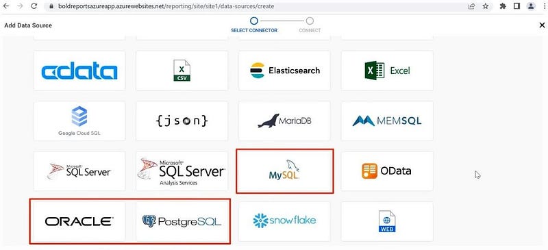 Add Data Source data connector page with optional client libraries added.