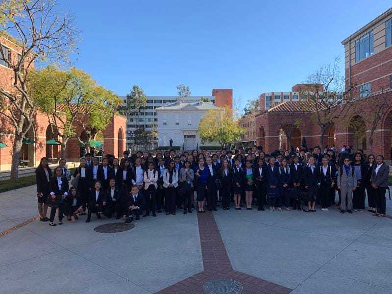 Lawrence Middle School’s Model United Nations team at the University of Southern California (USC)!