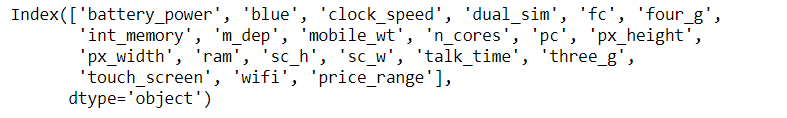 features of our dataset include the columns