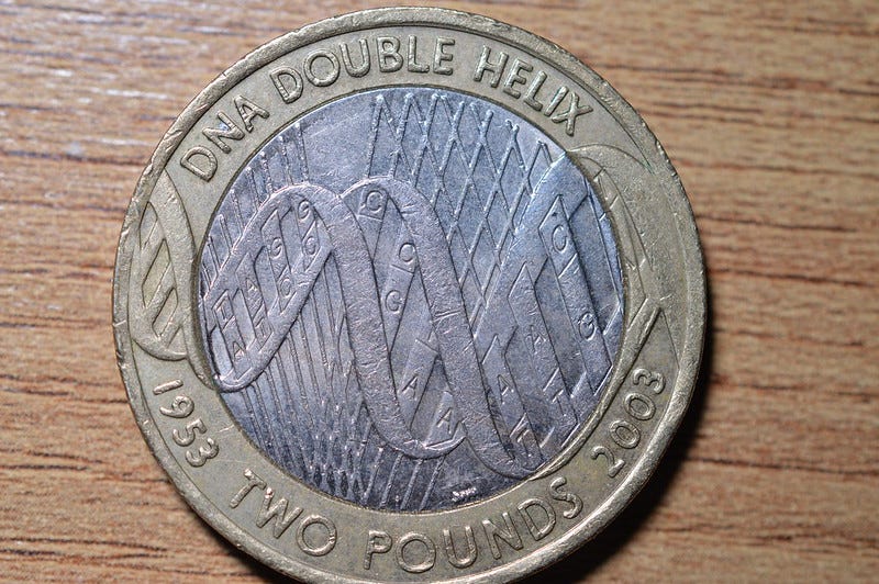 Double helix two-pound coin