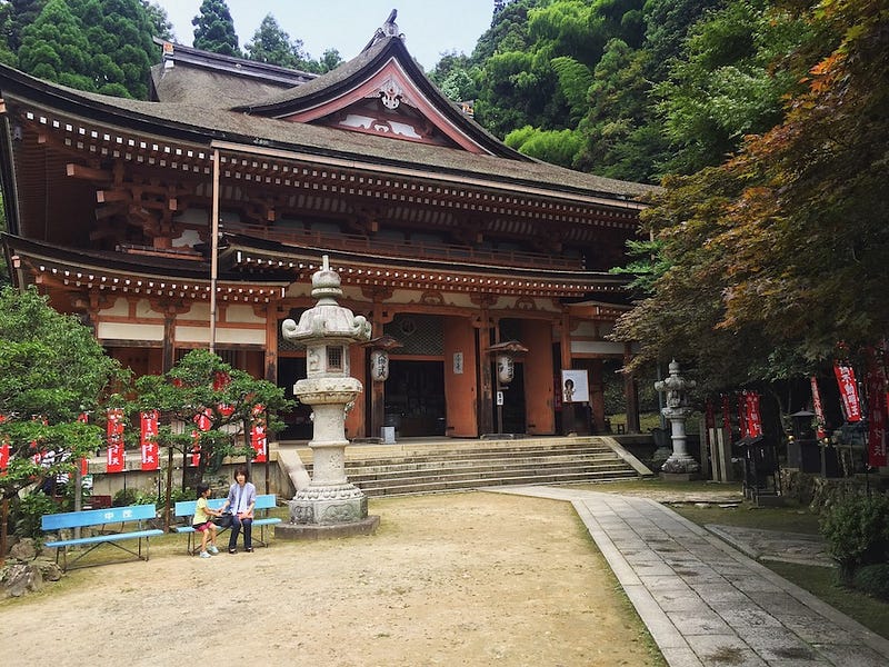 The main hall of Hogan-ji on Shiga Prefecture’s island of Chikubushima
