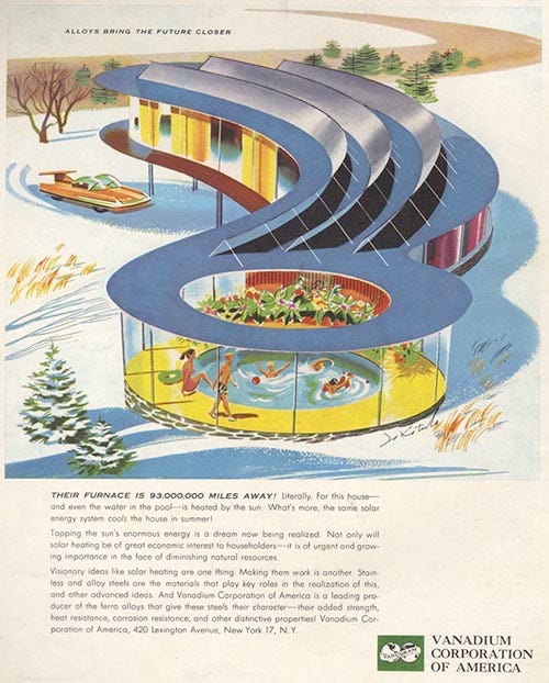 “Their Furnace is 93,000,000 Miles Away!” Art by Jo Kotula for Vanadium Corp, 1958. “Their Furnace is 93,000,000 Miles Away!” Art by Jo Kotula for Vanadium Corp, 1958.