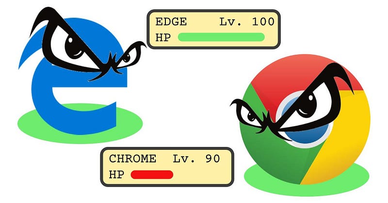 Illustration of Edge and Chrome rivalry