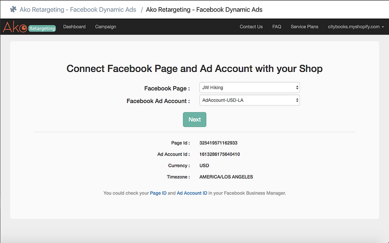 Connect Facebook Page and Ad Account with your store