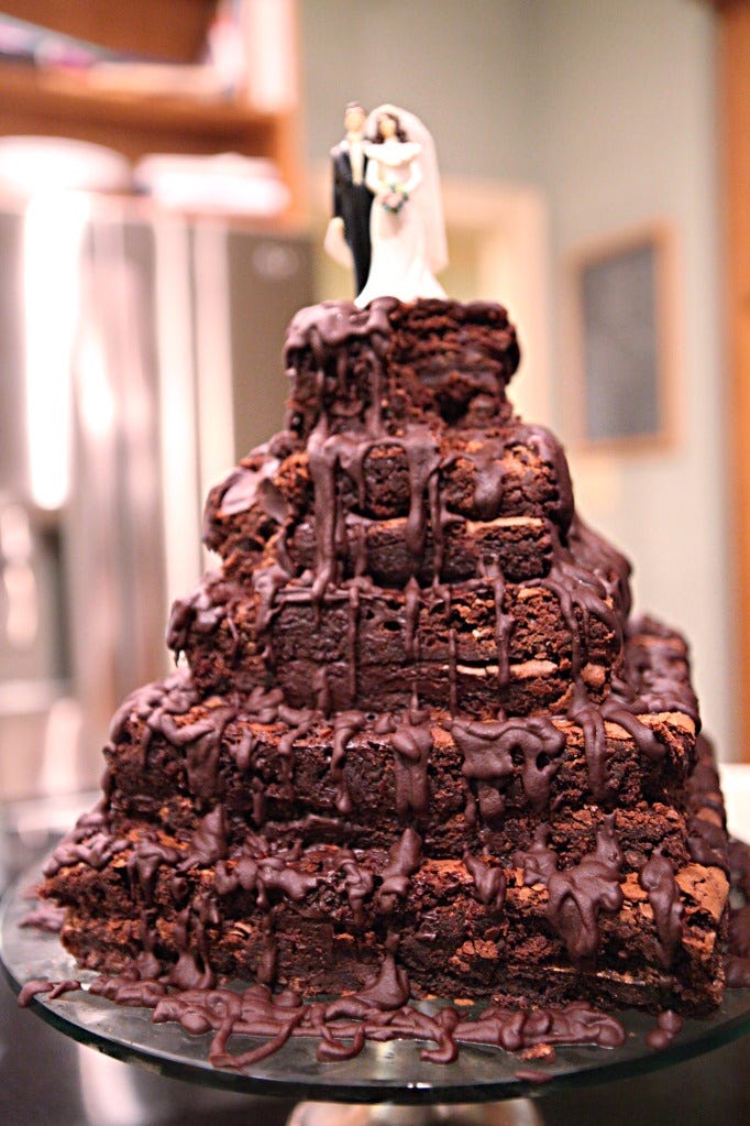Tiered Brownie Wedding Cake Tiered Brownie Wedding Cake