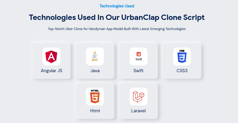 Technologies used in Urbanclap script