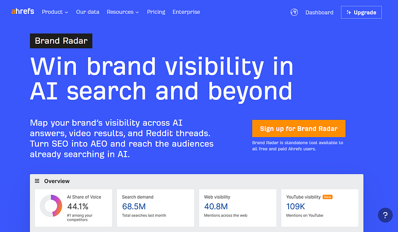 ahrefs brand radar ai visiblity
